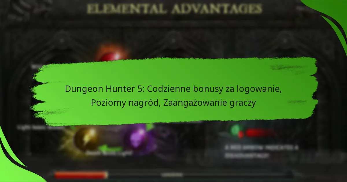 Dungeon Hunter 5: Codzienne bonusy za logowanie, Poziomy nagród, Zaangażowanie graczy