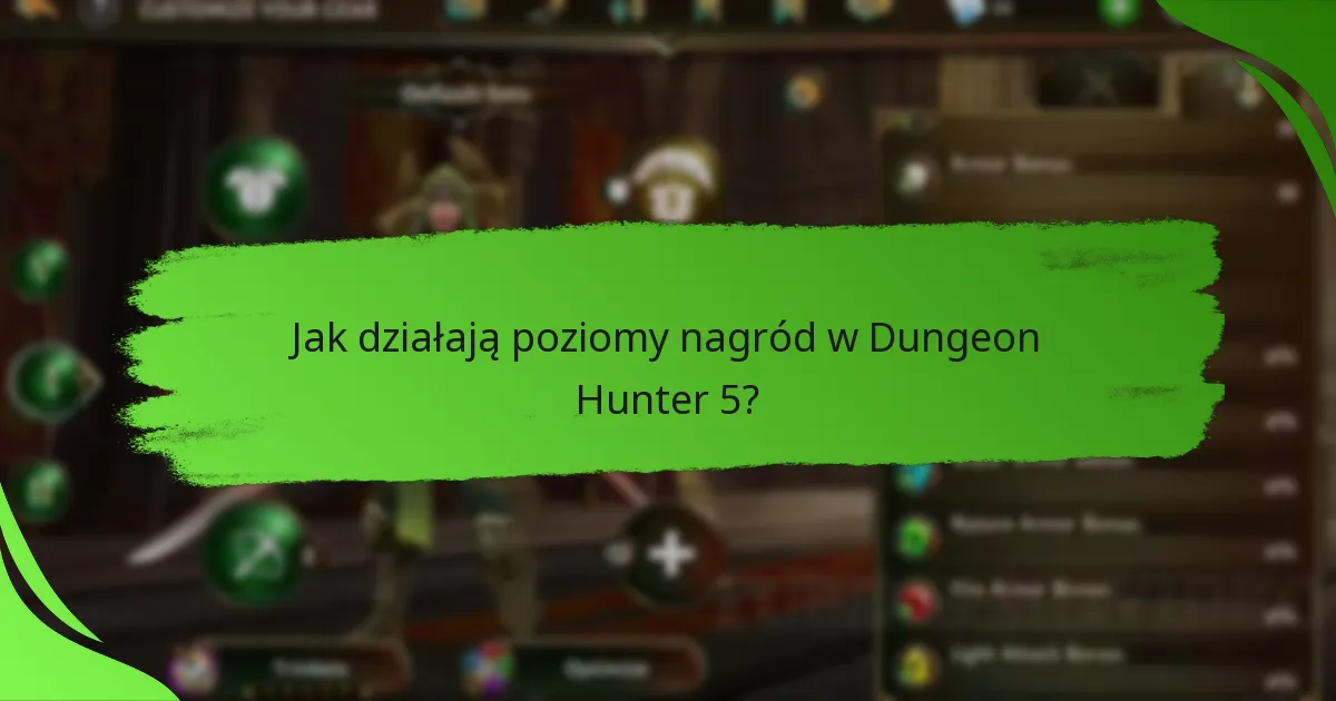 Jak działają poziomy nagród w Dungeon Hunter 5?