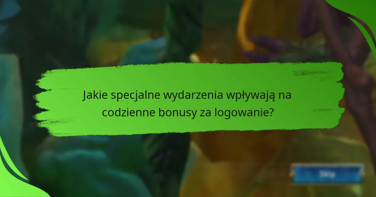 Jakie specjalne wydarzenia wpływają na codzienne bonusy za logowanie?